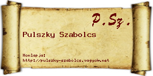 Pulszky Szabolcs névjegykártya